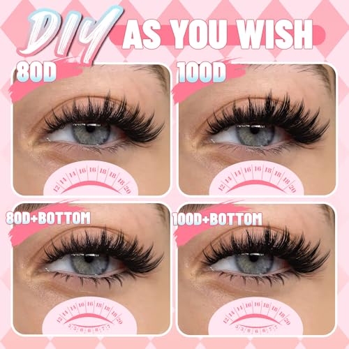 Fyonas Manga Lash Clusters - 80D/100D Spiky Eyelash Extensions 12-20mm