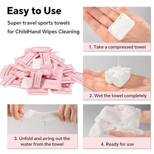 ICOTLE Compressed Towels - 70 Bulk Pack Disposable Face Towels