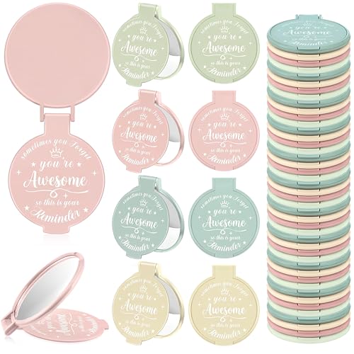 36 Pack Inspirational Pocket Mirror Bulk Compact 2.76 Inch