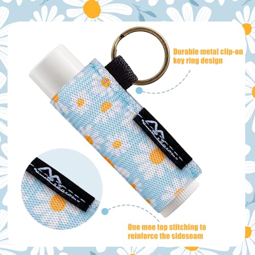 Lip Balm Holder Keychain Clip - Elastic Sleeve for ChapStick