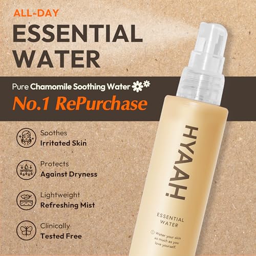All-Day Essential Water - Korean Face Mist Spray - Hydrating Soothing with Chamomile Extract and Houttuynia Cordata - Moisturizing, Calming, Pore Care Daily Skincare, 3.38oz