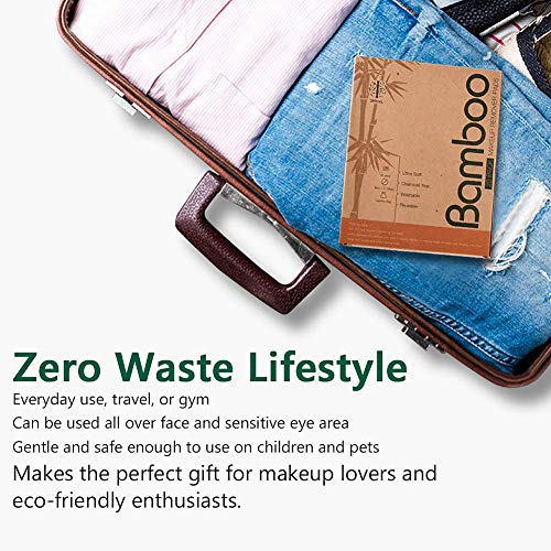 Reusable Bamboo Makeup Remover Pads, 20 Pack with Laundry Bag