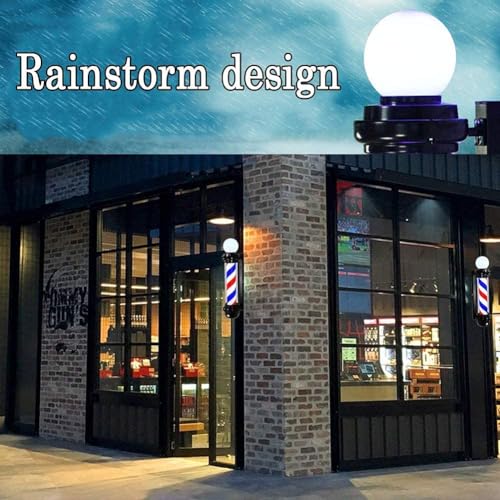 35-inch LED Barber Pole Light with Red White Blue Stripes