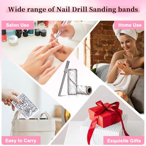 240 Grit Mini Sanding Bands for Nail Drill - 200 Pcs, Extra Fine