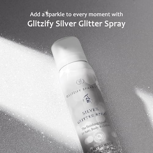 Silver Body Glitter Spray 4.73oz - Washable Shimmer