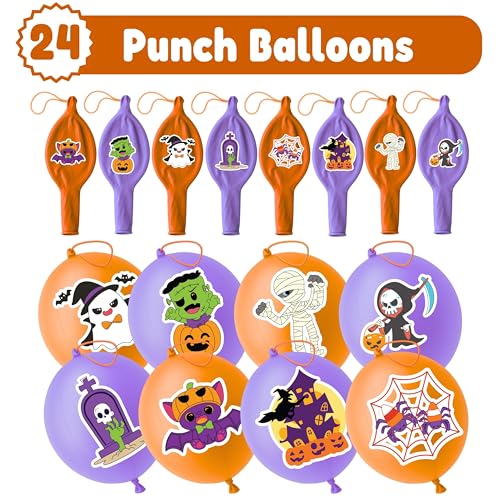 Halloween Party Favors 72 Pc Set - 48 Tattoos & 24 Punch Balloons