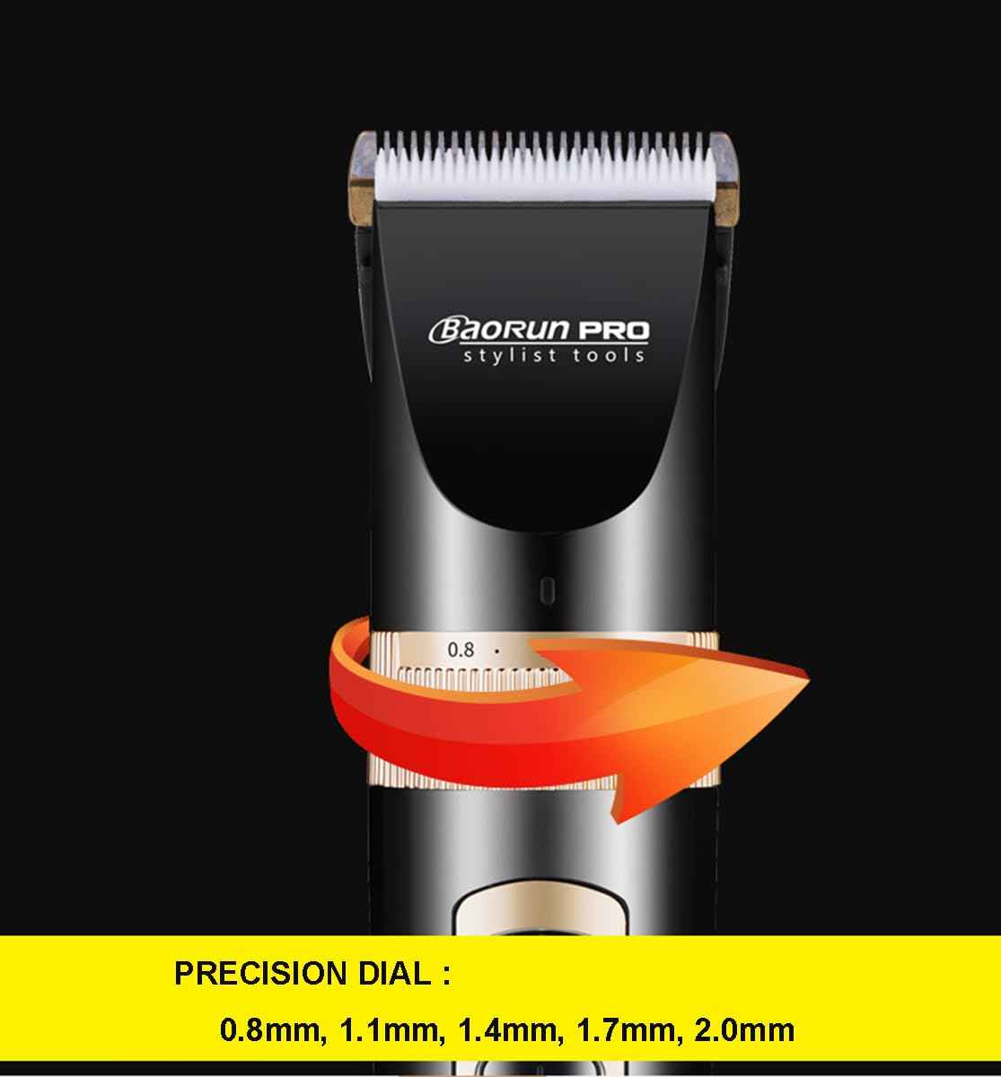 Maxshop Cordless Hair Clippers for Men Kids Grooming Hair Cutting & Trimming Kit with Guide Combs Charging Dock (Gold)