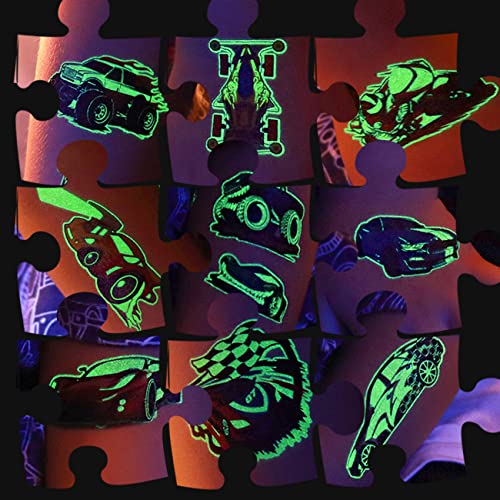 Luminous Race Car Tattoos for Kids - 24 Sheets Glow in The Dark RaceCar Temporary Tattoos for Boys Birthday Party Favors Goodie Bag Fillers