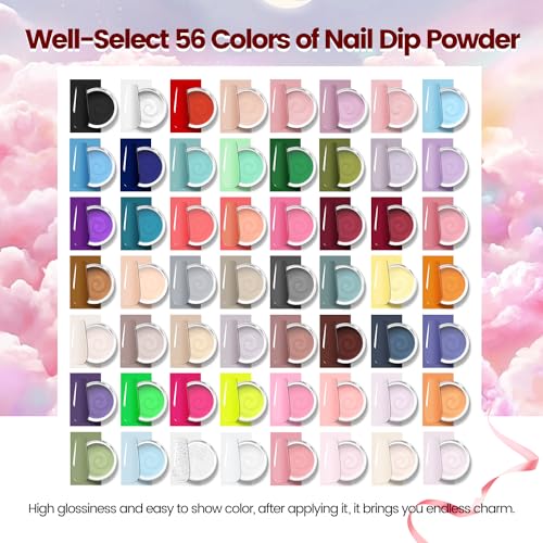 OpenLive Dip Powder Nail Kit - 56 Color Dipping Powder Starter Set