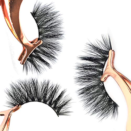 JIMIRE 3D Fluffy False Eyelashes - 5 Pair Pack, Faux Mink