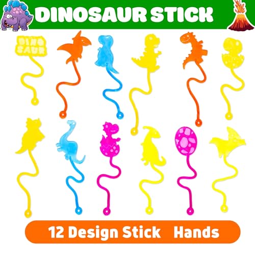 48 Piece Dinosaur Party Favors - Stick Hands & Tattoos