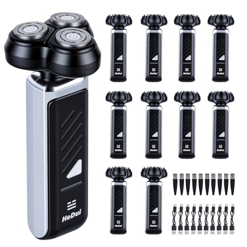 10-Pack Rotary Shavers for Men 3D Floating Head Electric Rotary Razor USB-C Rechargeable Close Shave Easy Clean Magnetic Head Ideal Gift for Dad Husband Travel Razor for Men Stocking Stuffers