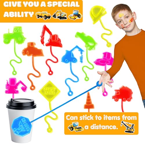 48 PC Construction Party Favors Set - Sticky Hands & Tattoos