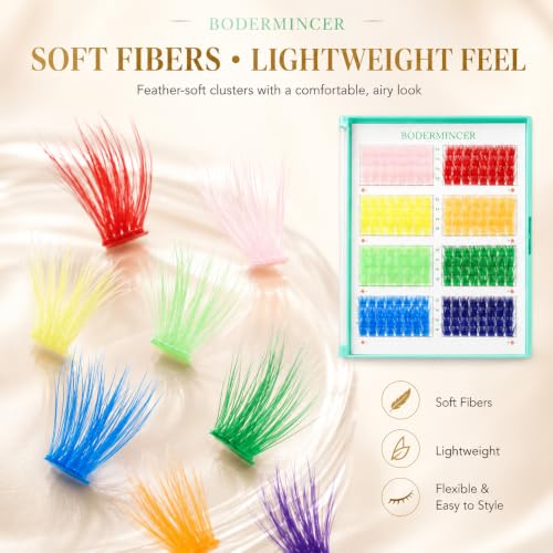 8 Color Lash Clusters 12-18mm Mixed Length DIY False Eyelashes