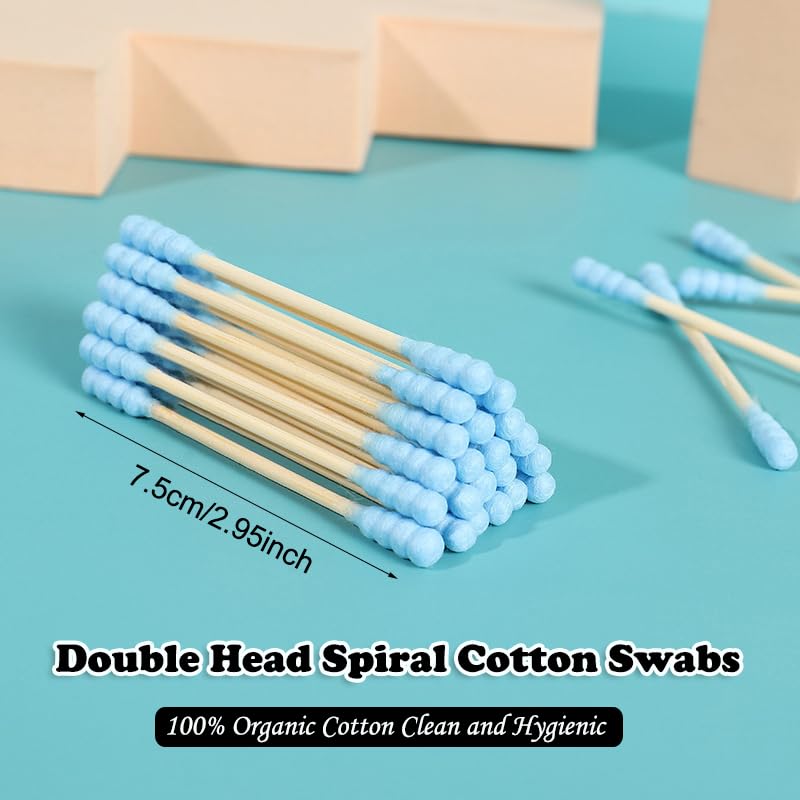 Colorful Double-Head Cotton Swabs, 100 Pack - Makeup & Cleaning