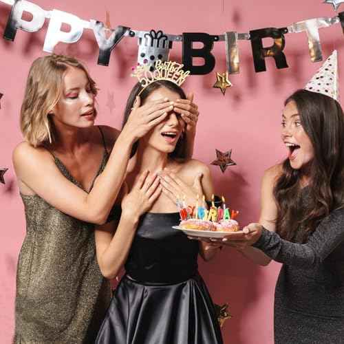 VELSCRUN 50th Birthday Queen Headband, Tiara Crown for Women, 50th Birthday Decorations for Her, Birth Queen Tiaras Crowns Sash for Women Mom Birth Party Decoration Hair Accessories Gold