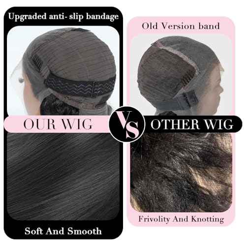 13x6 Lace Front Wigs Human Hair for Women 200 Density HD Transparent Straight Lace Front Wigs Human Hair Pre Plucked Glueless Wigs Lace Frontal Wigs Natural Color 18 Inch