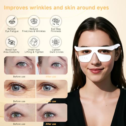 Choufaly Under Eye Red Light Therapy Glasses Microcurrent Eye Massager