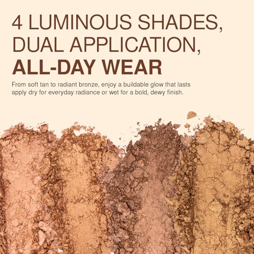 Palladio Baked Bronzer Powder - Shimmery Glow, Dry or Wet