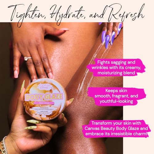 Canvas Beauty Body Glaze, Halo Moon - Moisturizing Non-Greasy Body Butter for Women With Beeswax, Jojoba Oil, and Rice Bran for Soft and Glowy Skin