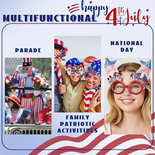 HOSAILY Red White and Blue Roll-On Body Glitter Gel for 4th of July
