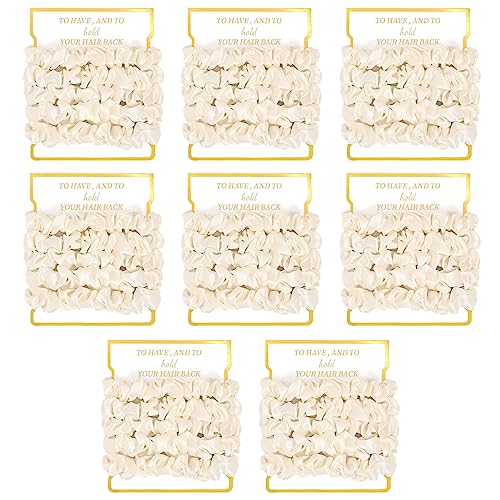 8 Pack Satin Scrunchies for Women - Bridesmaid Hair Ties