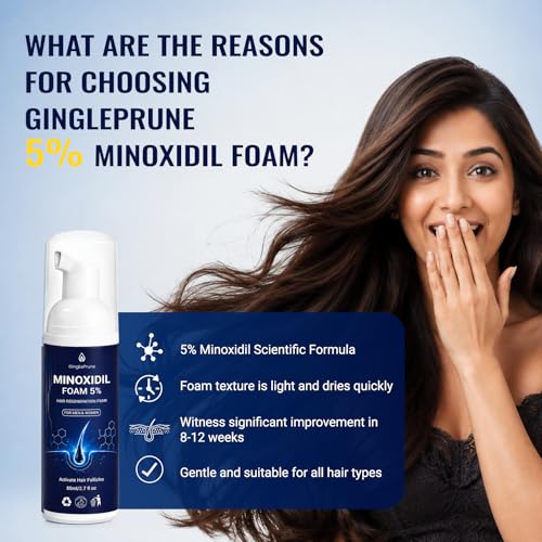 5% Minoxidil Foam for Thinning Hair Care - 2 Pack, 80ml Each