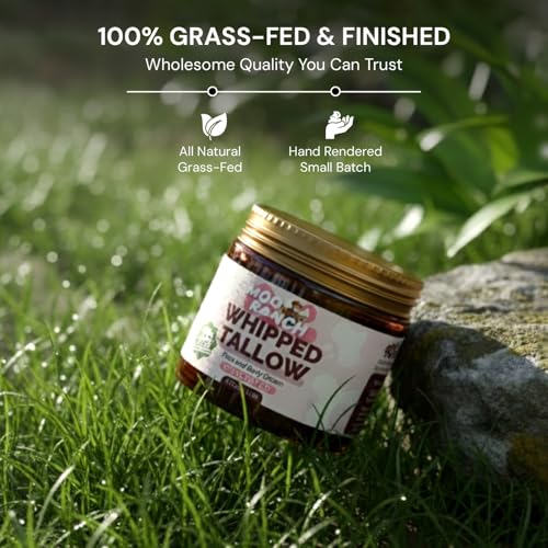Whipped Beef Tallow for Skin ? Grass-Fed Tallow Balm Moisturizer with Jojoba Oil, Manuka Honey & Calendula ? For Face, Lips, Hands & Body ? For Dry or Sensitive Skin.