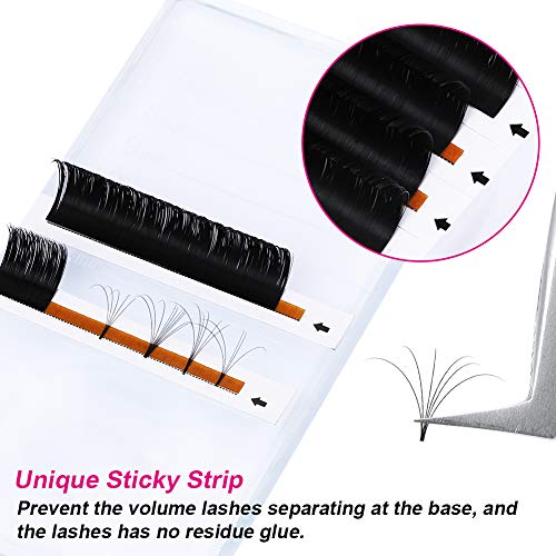 Eyelash Volume Extensions FADLASH Easy Fan 3D~10D Self Fanning Eyelash Extensions 0.05 0.07mm Easy Fanning Volume Lashes 8-20mm Length (0.05-D, 14mm£©