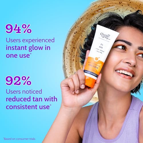 Chemist At Play Gentle Exfoliating Face Scrub with Mandelic Acid & Walnuts | Removes Dead Skin & Blackheads | Detans |Gives Instant Glow| Face Scrub for Women & Men | 100ml