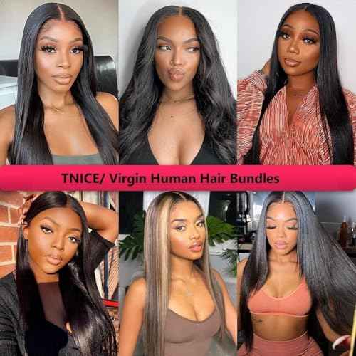 Straight Bundles Human Hair 20 20 20 Inch Human Hair Bundles Brazilian Straight Bundles 100% Unprocessed Virgin Hair Weave Bundles Human Hair Extension for Women Natural Color