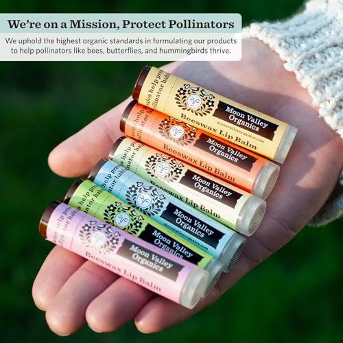 Moon Valley Organics Beeswax Lip Balm for Moisturizing Lips and Cuticles (COOL MINT VANILLA, 1-Pack)