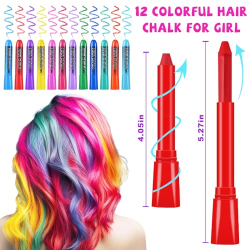 12-Color Washable Hair Chalk for Kids