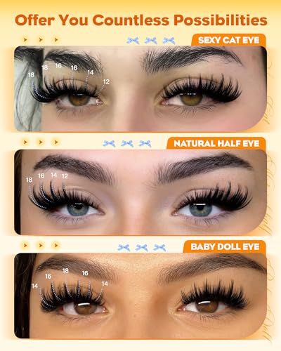 Zegaine 160D Fluffy Cluster Lashes 12-18mm (288pcs) Wispy Spiky