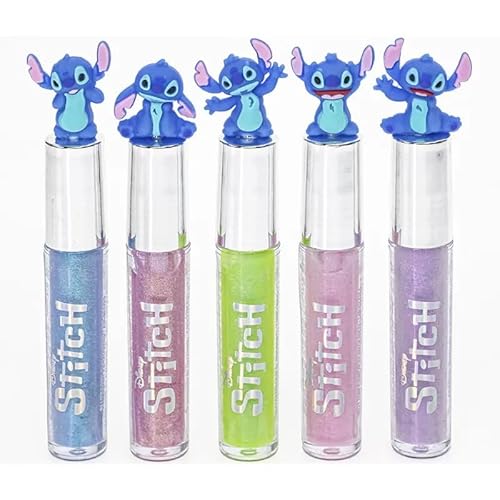 Lip Gloss Set - 5 Piece Plant Based Kids Makeup with Collectible Figurines, Ages 3+