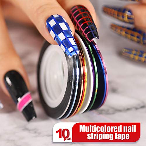 Teenitor Nail Art Kit with 15 Brushes, Dotting Tools & Rhinestones