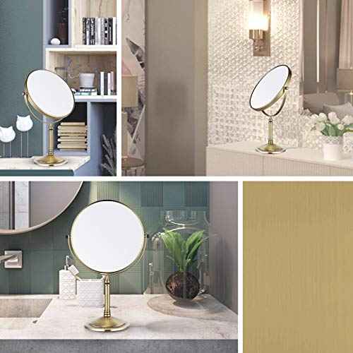 Nicesail Tabletop Makeup Mirror, Double-Side 1X-10X, 360 Swivel Magnifying Mirror for Table Desk Make up Vanity, No Light Antique Bronze (8 Inch, 10X)