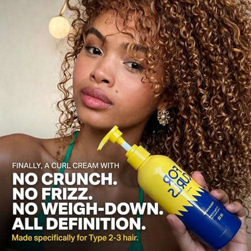 For Hair Curl Cream for Wavy & Curly Hair - Anti-Frizz, Lightweight, Sulfate & Paraben Free, 8.4 oz