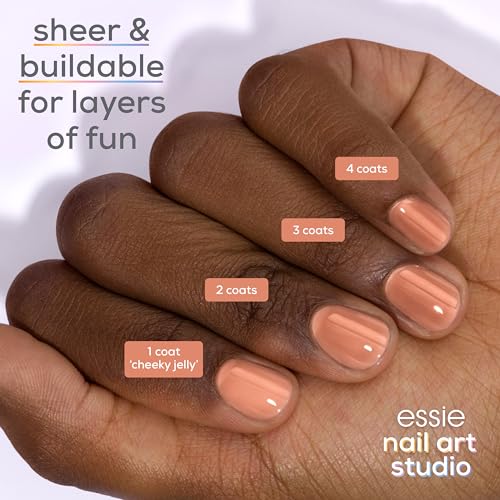 essie Nail Art Studio Jelly Gloss Vegan Neutral Nail Polish 0.46 Fl Oz Pack of 1 Cheeky Jelly