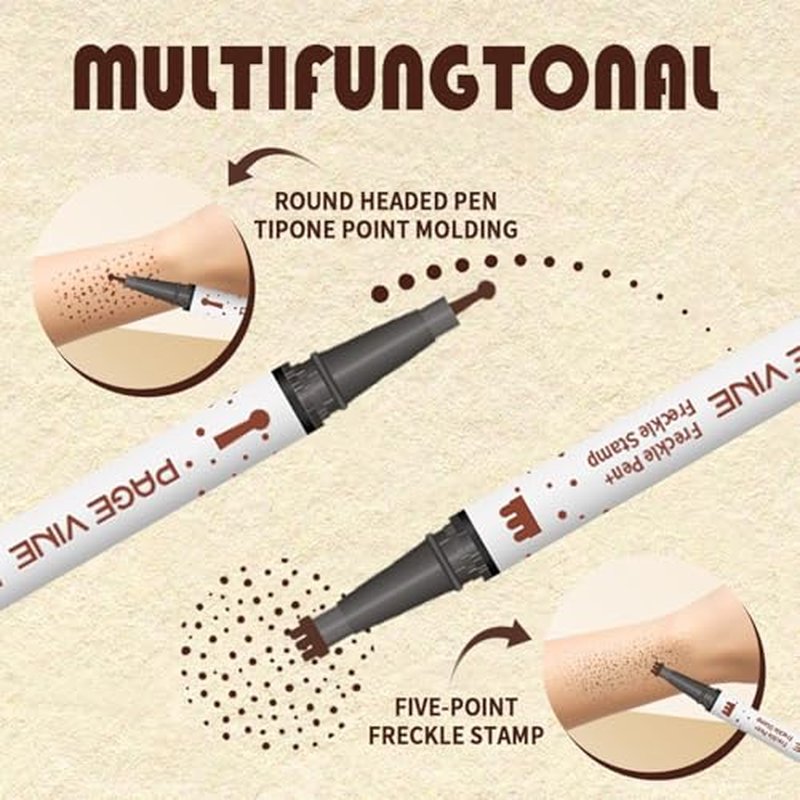 Dual-Ended Freckle Stamp Pen - Waterproof Faux Freckles Marker