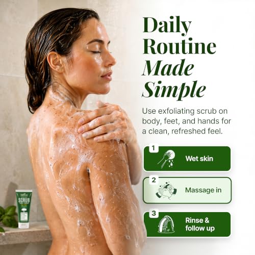 Tea Tree Oil Charcoal Body Scrub with Peppermint - 6 oz