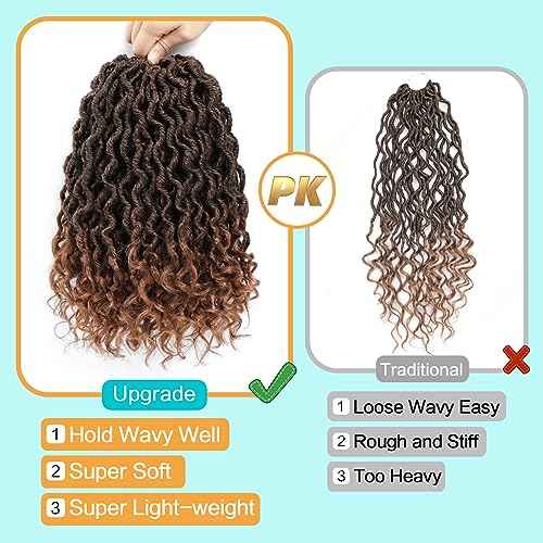 Karida Goddess Locs Crochet Hair 12 Inch, 8 Packs Faux Locs Crochet Hair for Black Women, Pre Looped Crochet Faux Locs With Curly Ends (12 Inch (Pack of 8), T30#)