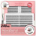 Self-Adhesive Lash Clusters, 240PCS, 8-16mm, No Glue Needed