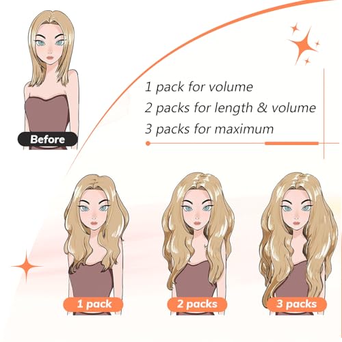 Black Hair Extensions OVO Double PU Weft Human Hair Extensions Invisible Flat Weft Extensions, Natural Looking Seamless Human Hair Extensions for Added Volume & Length
