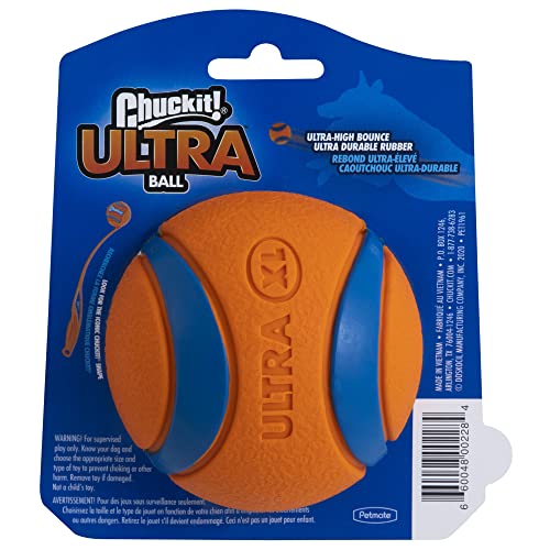 Chuckit Ultra Ball Dog Toy, XL (3.5 Inch Diameter), Pack of 1, for breeds 100+ lbs