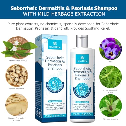 Roycederm Psoriasis Shampoo with Scalp Massager - Itchy Relief