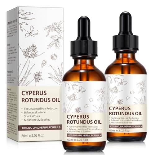 Rulviou 2 Pack Cyperus Rotundus Oil for Hair Removal & Skin Nourishment, 4 fl oz Bottles