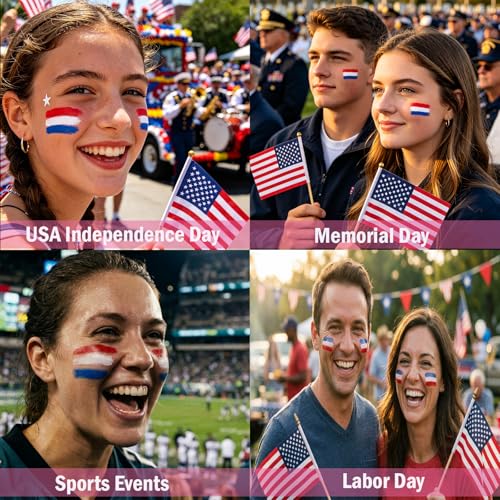 Patriotic Red White and Blue Face Paint Stick for 4th of July