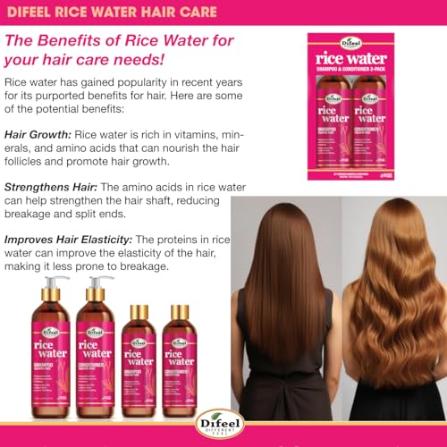 Difeel Rice Water Premium Hair Oil 2.5 oz. - Strengthening Rice Water Moisturizer for Hair