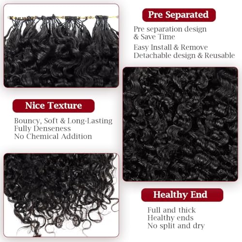 Miracle Invisible Knots 16" Crochet Hair - 100% Human Hair, Natural Black